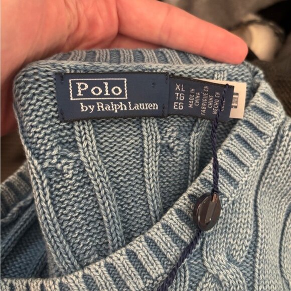 NWT Polo Ralph Lauren Elbow-Patch Cable-Knit Cotton Sweater sz XL - Picture 3 of 7